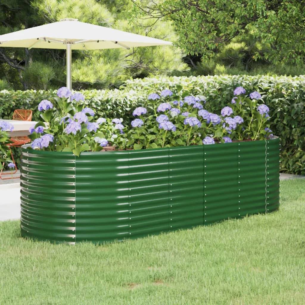 Jardinière | Lit surélevé de jardin Acier galvanisé 249x100x68cm Vert - Image 2