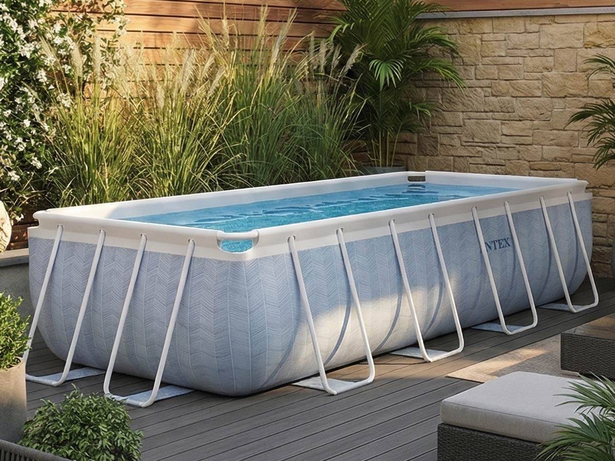 Piscine tubulaire Chevron rectangulaire 4,00 x 2,00 x 1,00 m - Intex - Image 2