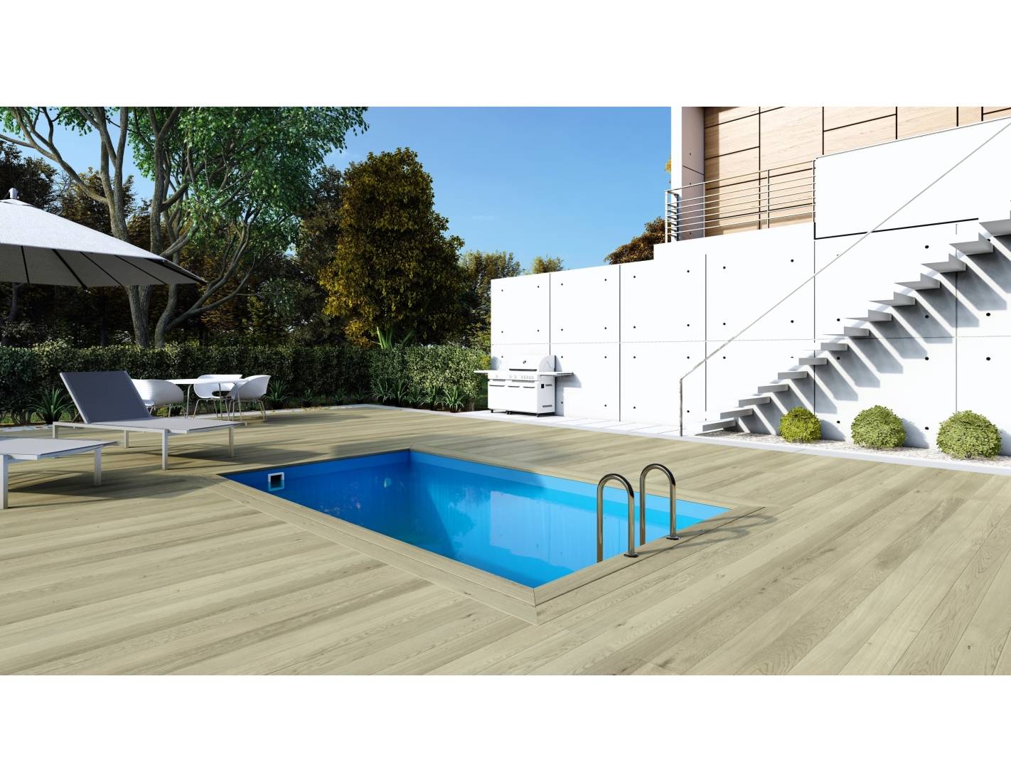 Altanka - Piscine en bois Aqua 4.65x2.85 - H.1.24 m fixations à sceller - BAS7306OSPI+SZA - Image 2