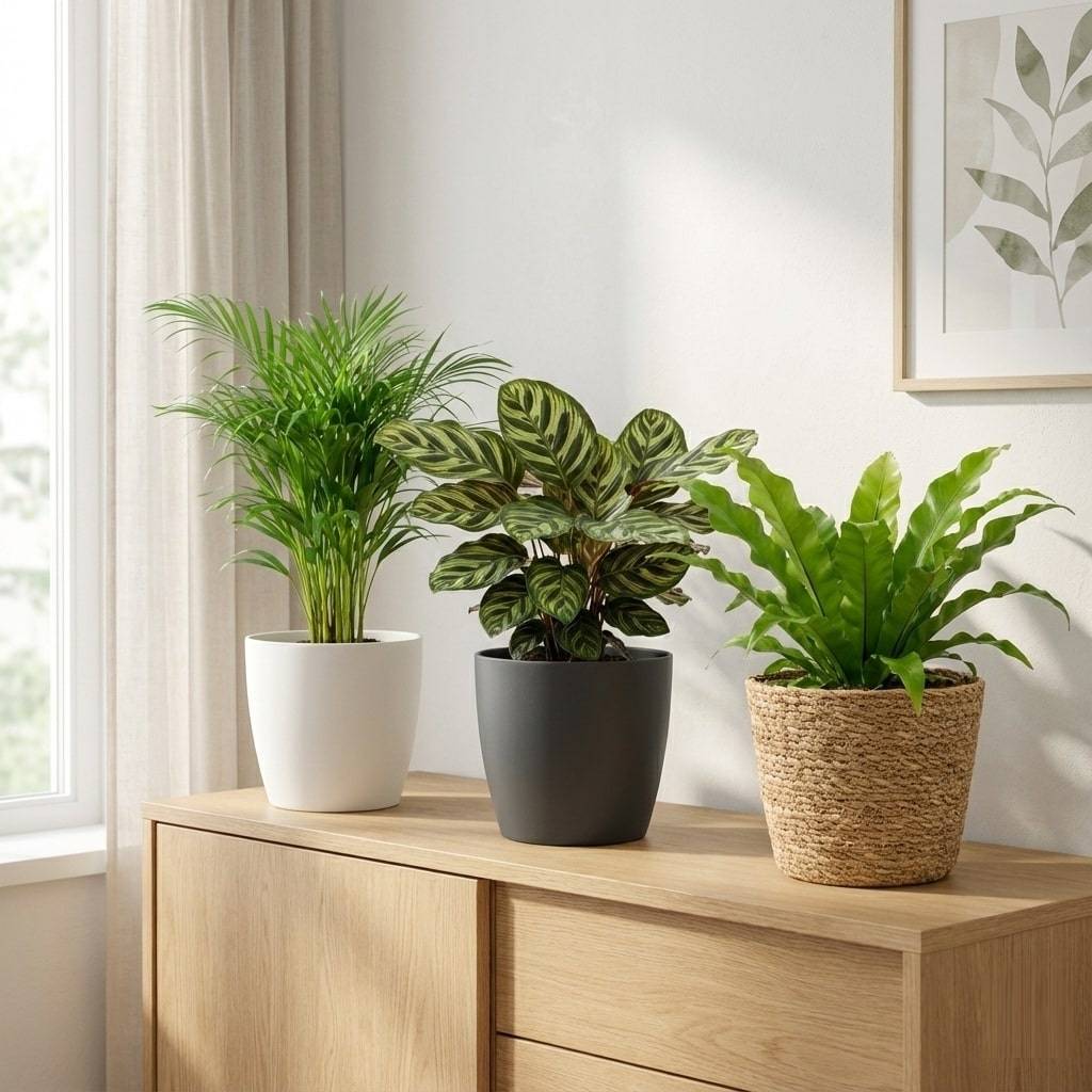 0 - Plantes Purificatrices 6 pièces - Pot Blanc en Plastique - Ø12 cm - Image 2
