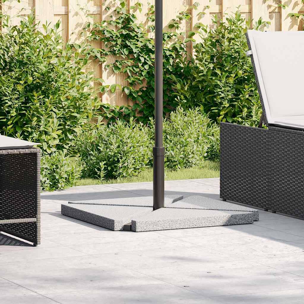 Ensemble de 5 pcs bases de parasols - accessoire parasol granit et acier - MEUBLE PRO - Image 4