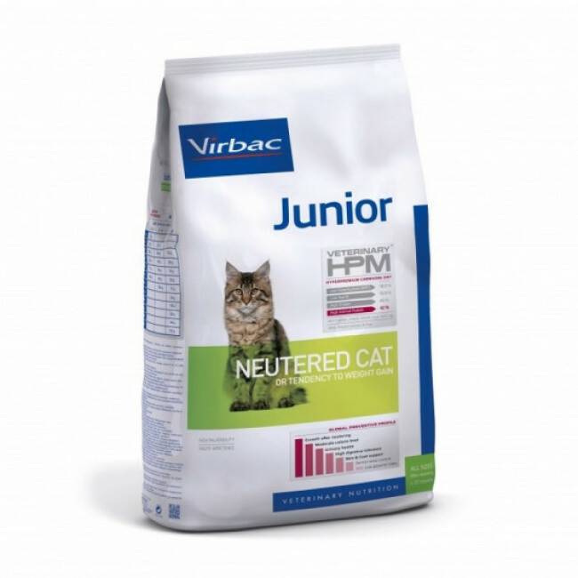 Croquettes Virbac HPM Junior Neutered pour chaton Sac 3 kg - Image 1