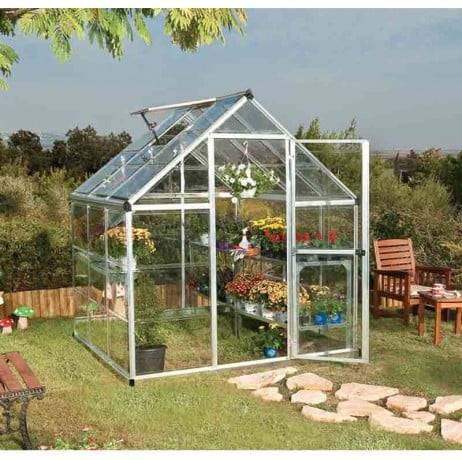 Canopia - Serre de jardin en polycarbonate Harmony 3,44 m², Couleur Vert, Ancrage au sol Oui - Image 2