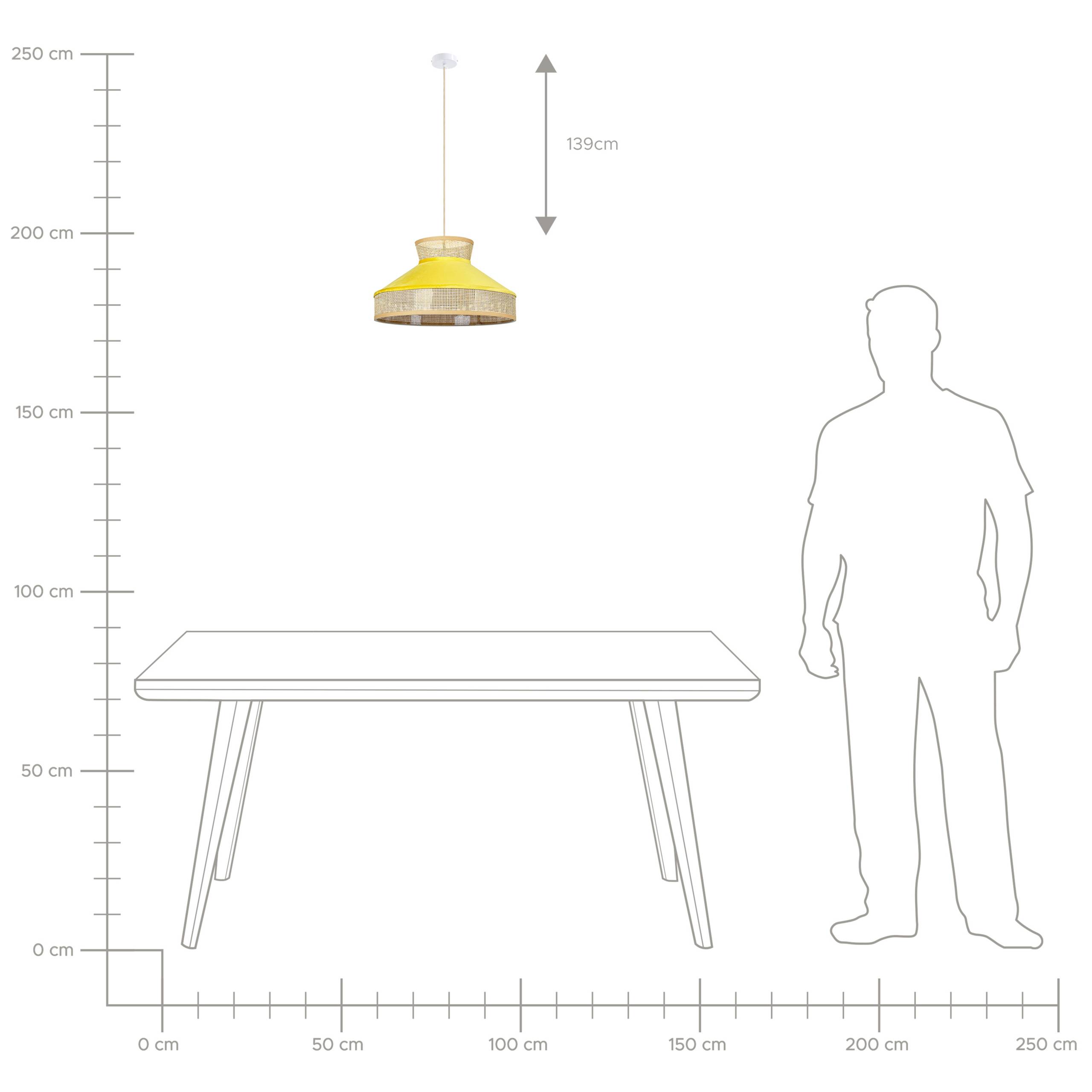 Beliani - Lampe suspension Rotin Moutarde BATALI - Beliani - Image 7