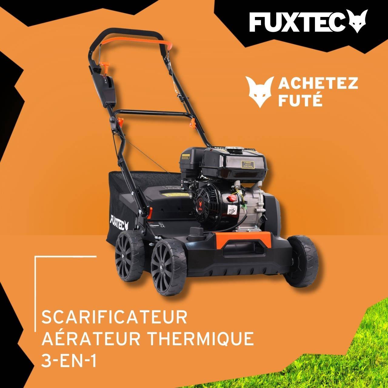 FUXTEC - Scarificateur thermique 212 cm³ 18 lames + 24 griffes, largeur 40 cm et bac 45 L – Fuxtec - Image 2