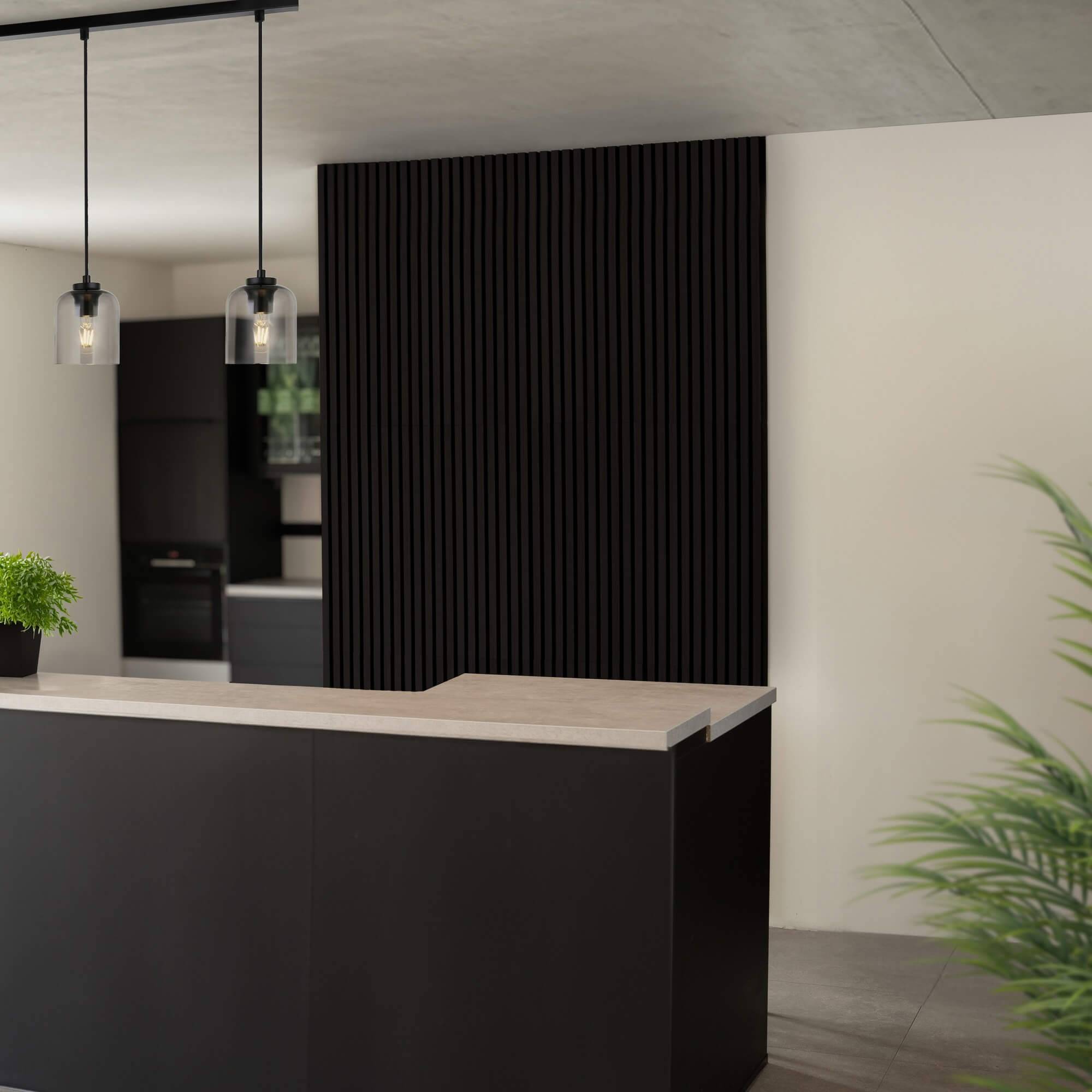Home Deluxe - HOME DELUXE  Panneau acoustique SONIC Deep Black - 240 x 40 cm I Panneau acoustique Panneaux acoustiques Panneaux acoustiques Revêtement mural Panneau - Image 1