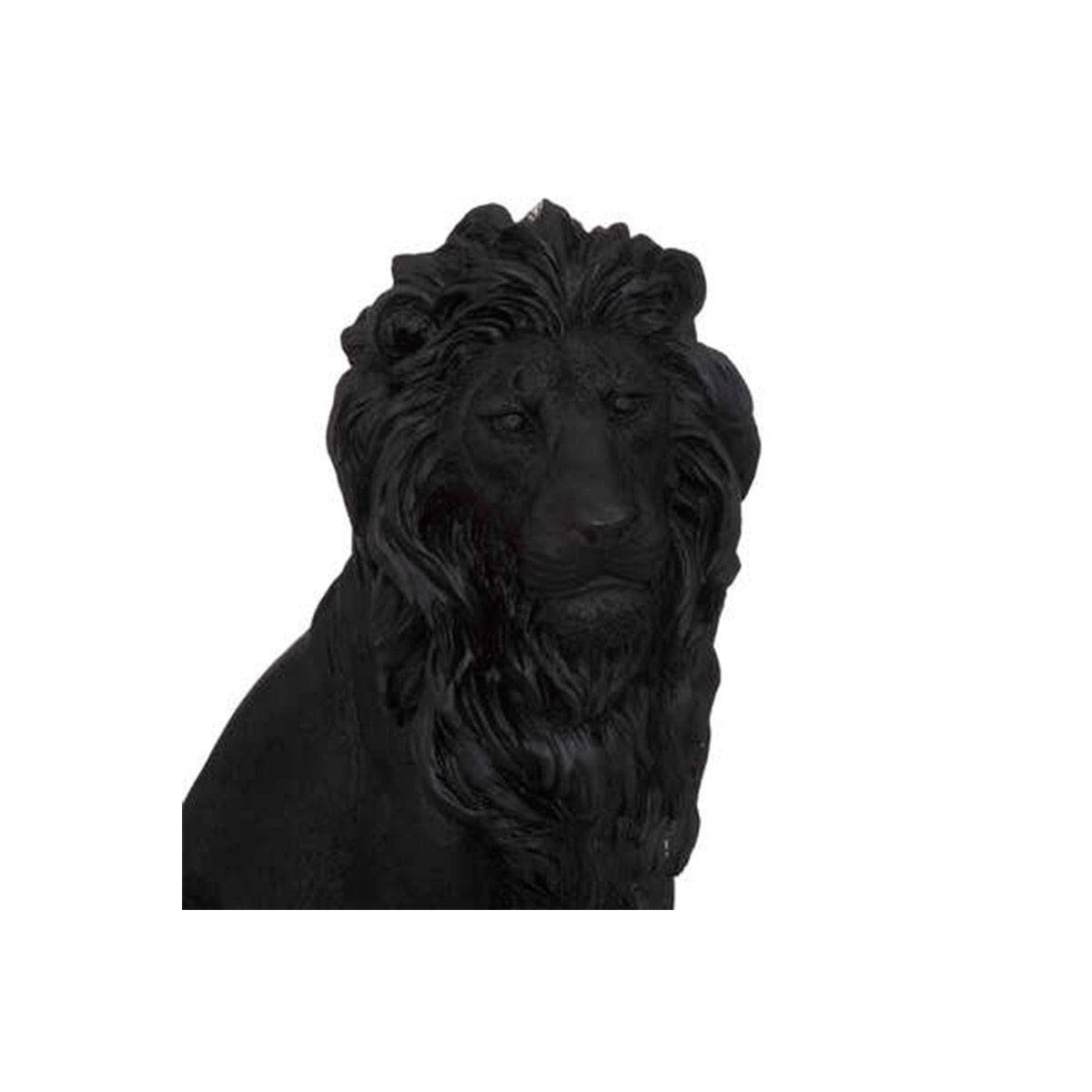 Statuette Déco "Lion en Résine" 51cm Noir - Image 2