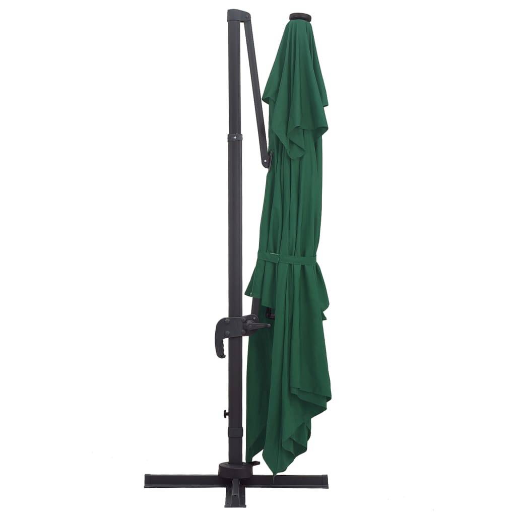 Helloshop26 - Parasol déporté avec lumières led aluminium 400 x 300 cm vert - Image 5