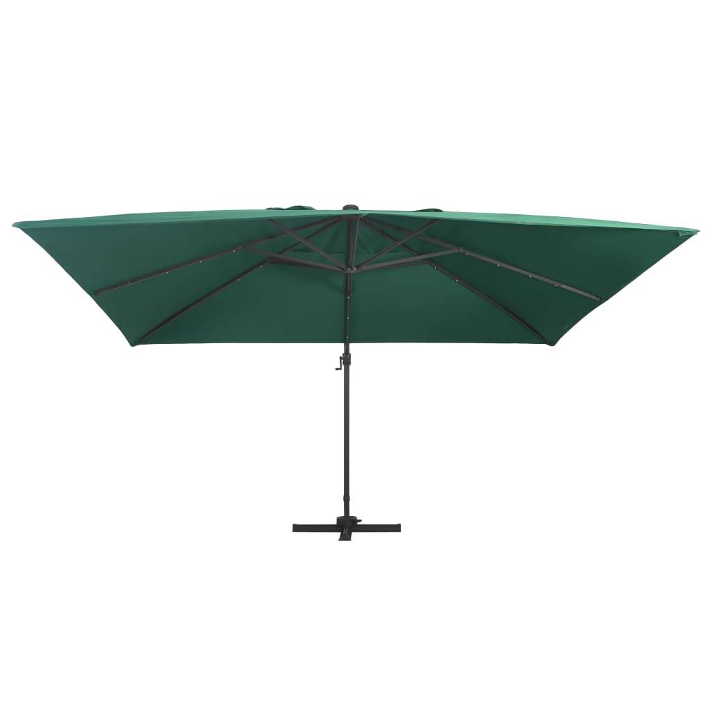 Helloshop26 - Parasol déporté avec lumières led aluminium 400 x 300 cm vert - Image 3