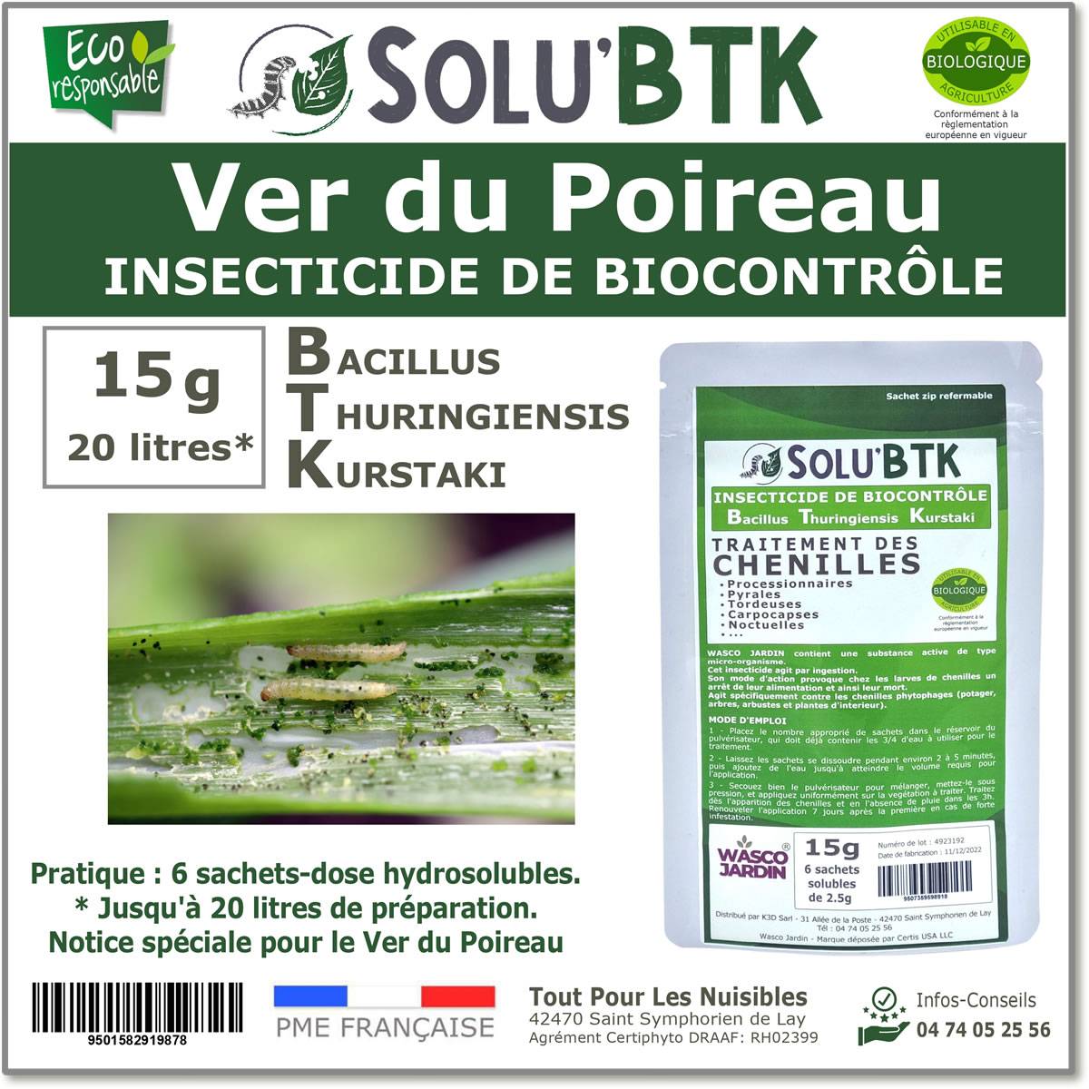 SoluBTK - Ver du Poireau 15gr Bacillus thuringiensis - Image 1