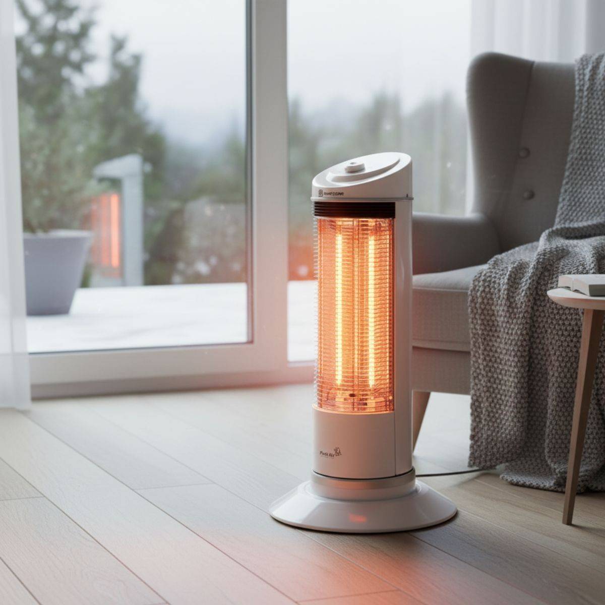 Chauffage d'appoint électrique 1200W Chaleur immédiate Oscillant Surface 25 m² PLEIN AIR - Image 2