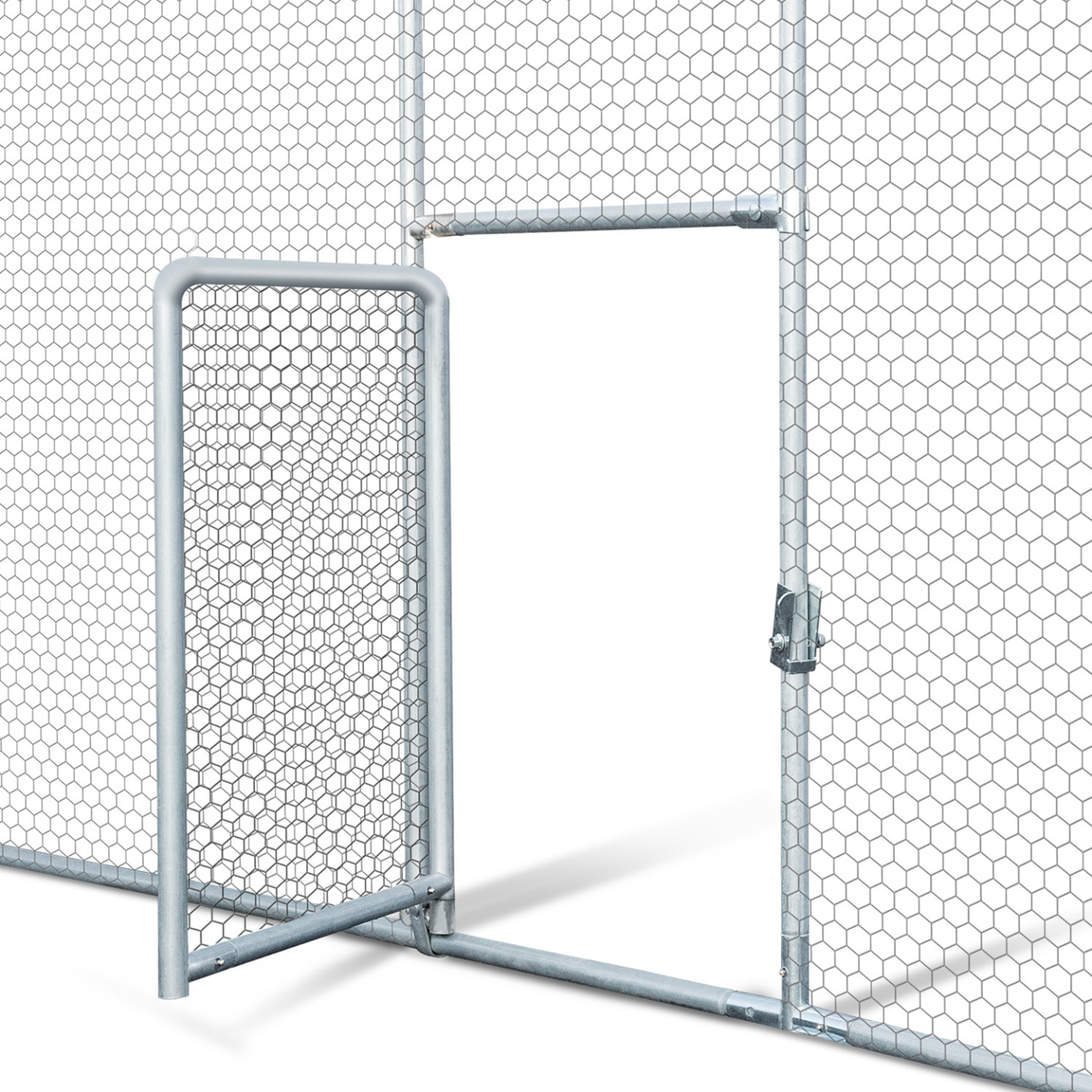 Enclos poulailler dôme 22,5 m² parc grillagé 3x7,5 M avec porte latérale - Image 5