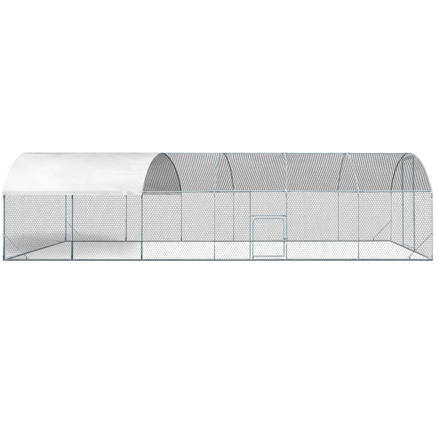 Enclos poulailler dôme 22,5 m² parc grillagé 3x7,5 M avec porte latérale - Image 3