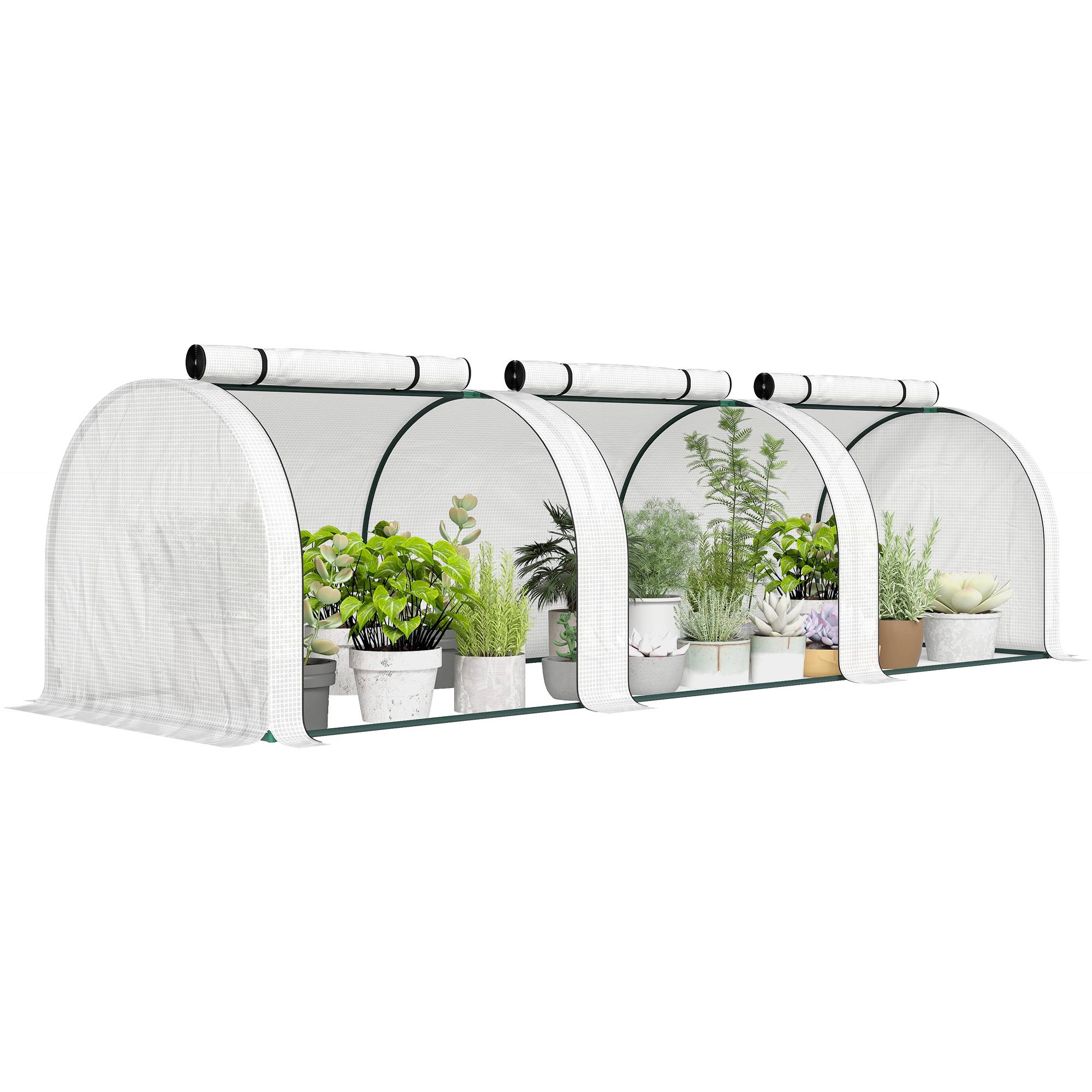 ComfortXL - Serre tunnel acier PE pour tomates jardin protection froid 295x100x80cm blanc - ComfortXL Outdoor Living - Image 1