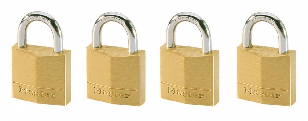Master Lock - Lot de 4 cadenas à clé MASTER LOCK laiton, l.20 mm - Image 1