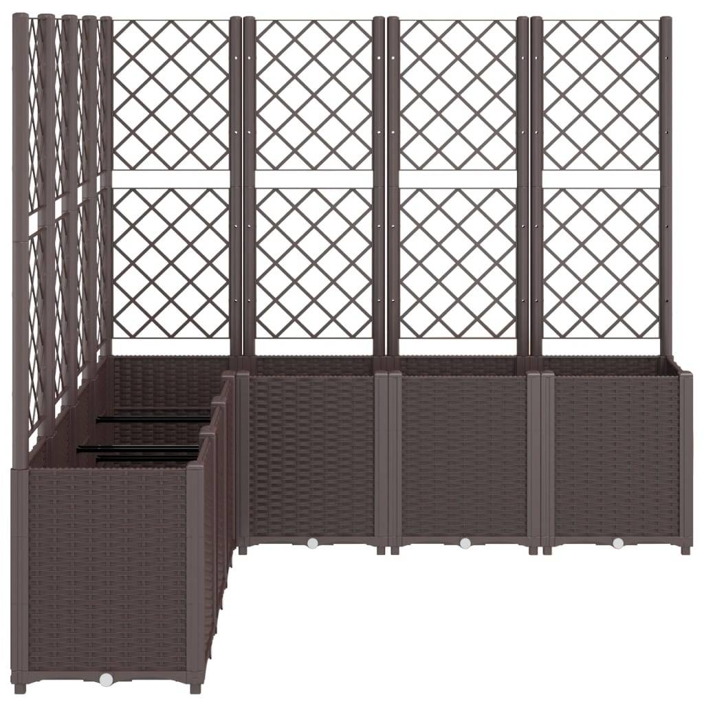 ComfortXL - Grand Carré Potager avec Treillis Modulable XXL pour Jardin Extérieur 160x160x140 cm Marron - ComfortXL Outdoor Living - Image 4
