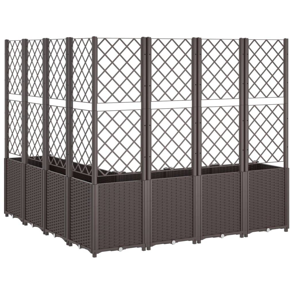 ComfortXL - Grand Carré Potager avec Treillis Modulable XXL pour Jardin Extérieur 160x160x140 cm Marron - ComfortXL Outdoor Living - Image 5