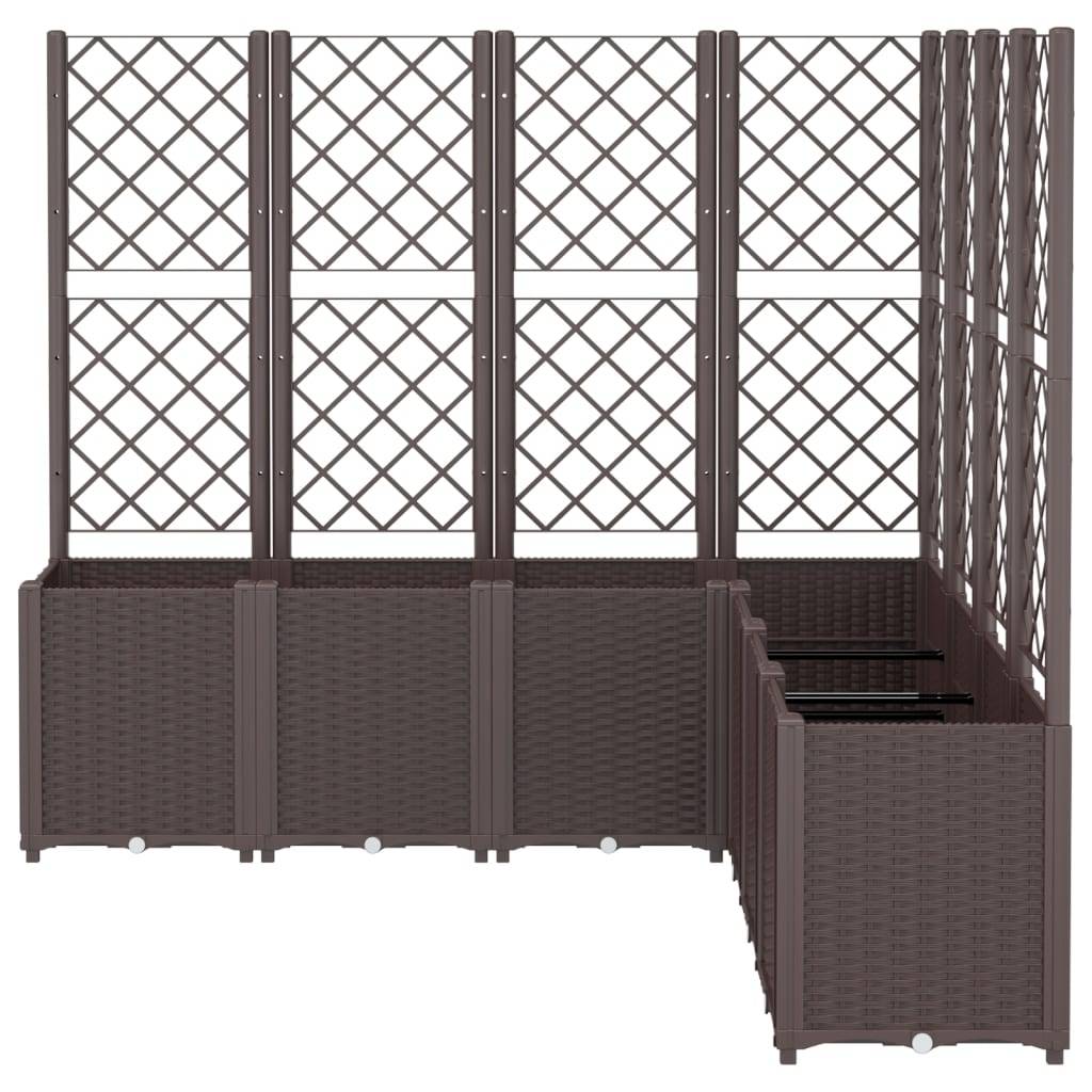 ComfortXL - Grand Carré Potager avec Treillis Modulable XXL pour Jardin Extérieur 160x160x140 cm Marron - ComfortXL Outdoor Living - Image 3