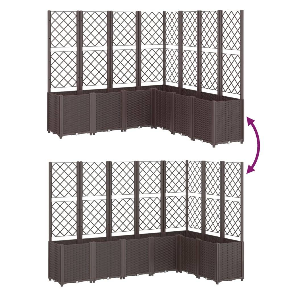 ComfortXL - Grand Carré Potager avec Treillis Modulable XXL pour Jardin Extérieur 160x160x140 cm Marron - ComfortXL Outdoor Living - Image 6