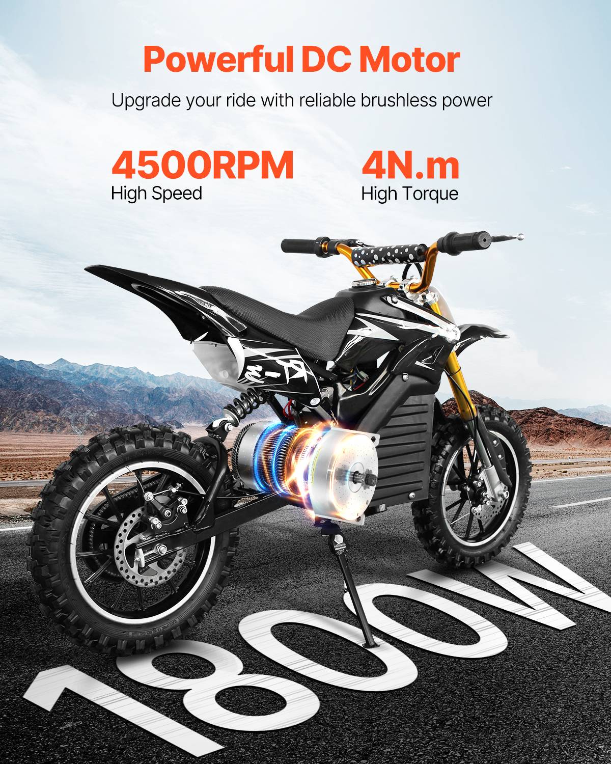 VEVOR Kit moteur électrique sans balais 1800 W, 48 V 4500 tr/min. Contrôleur, kart. - Image 2