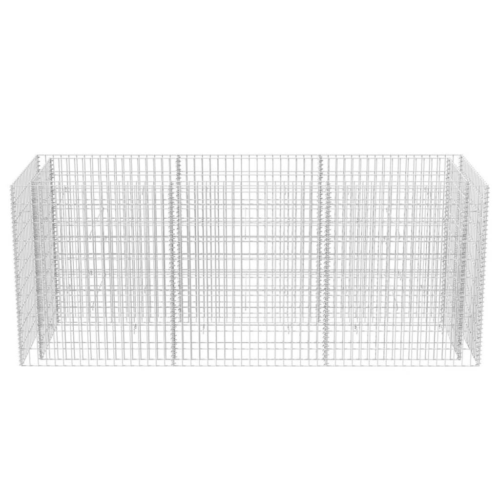 Helloshop26 - Jardinière lit surélevé plantes fleurs jardin à gabion acier 270 x 90 x 100 cm - Image 3