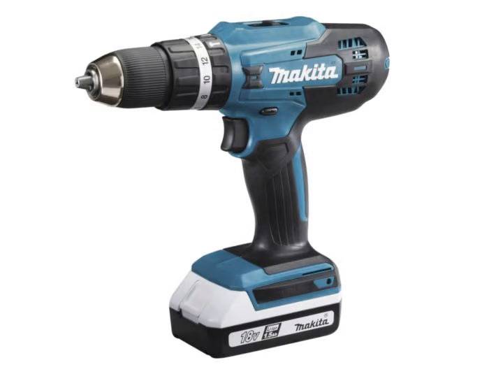 Perceuse visseuse à percussion 18V 42 Nm - MAKITA - 2 batteries 18v 2ah BL1820G + chargeur + 74 pièces - HP488DAEX1 - Image 2
