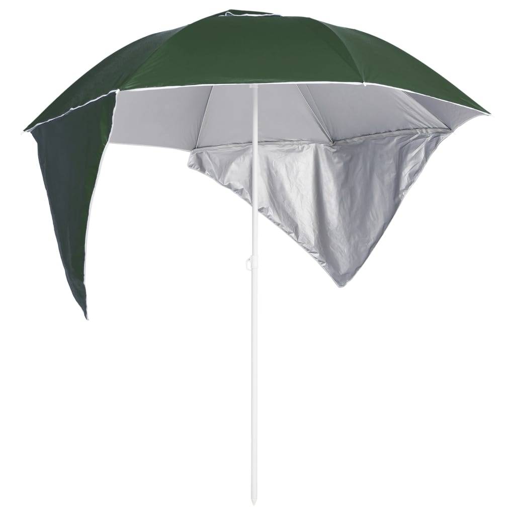 Helloshop26 - Parasol de plage avec parois latérales 215 cm vert - Image 1