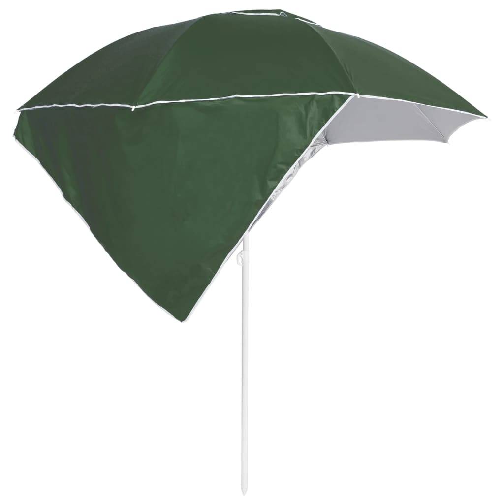 Helloshop26 - Parasol de plage avec parois latérales 215 cm vert - Image 3