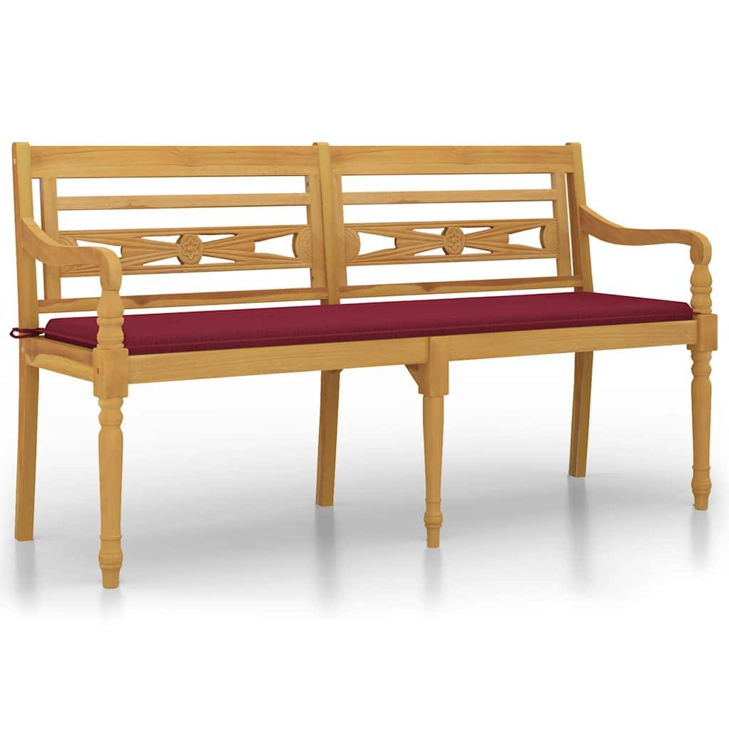 PANGIVO - Banc de jardin bois teck rouge bordeaux 150 x 51.5 x 84 cm - PANGIVO - Image 2