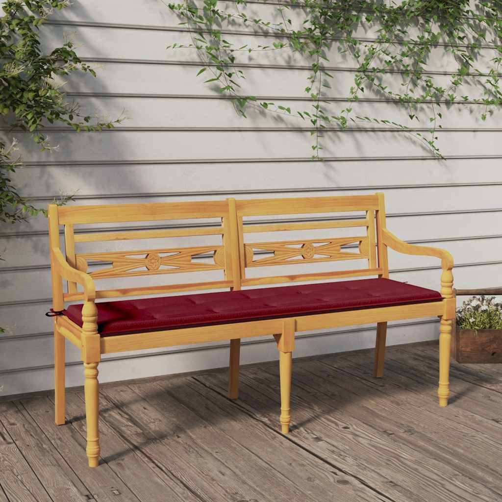 PANGIVO - Banc de jardin bois teck rouge bordeaux 150 x 51.5 x 84 cm - PANGIVO - Image 1