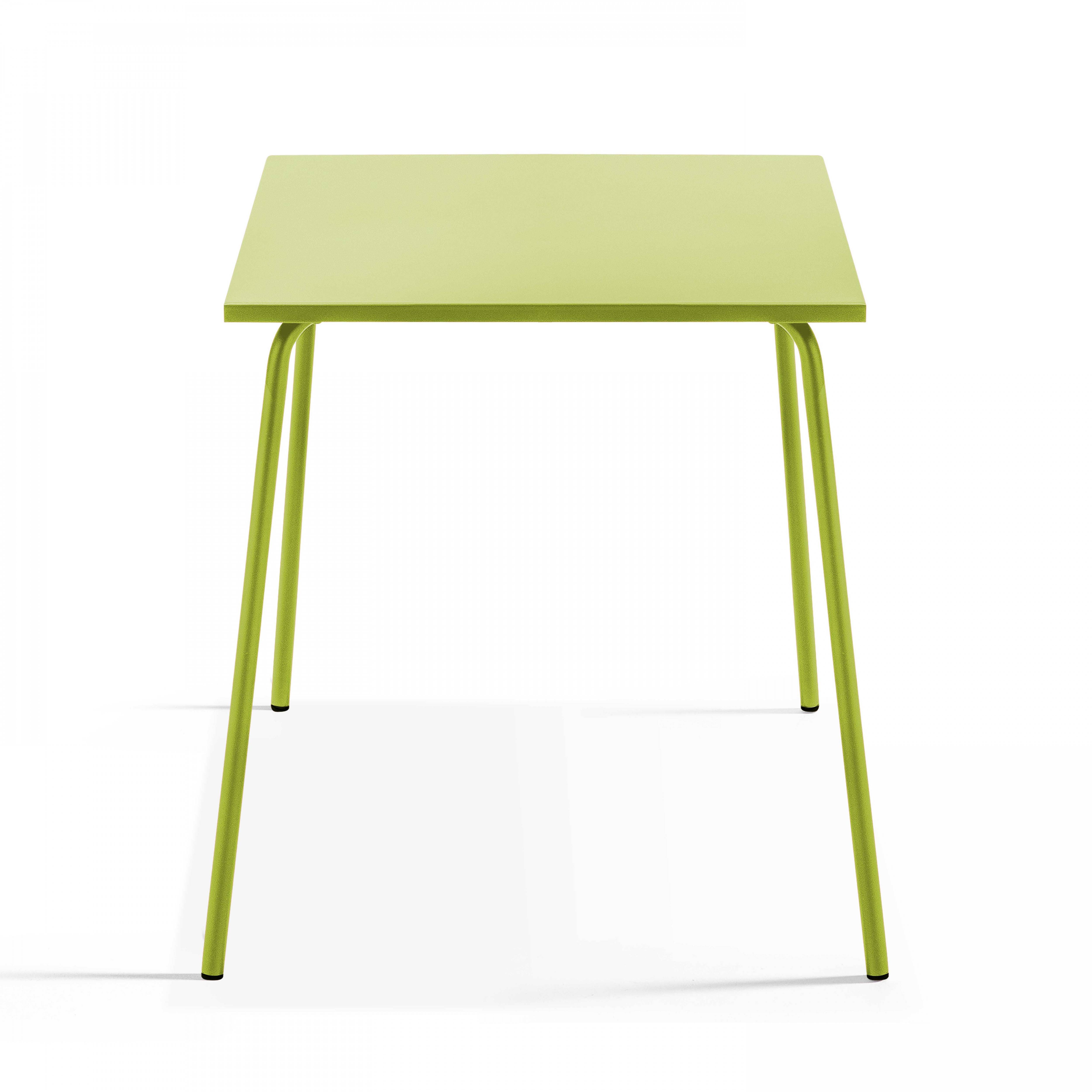 Oviala - Table de jardin carrée en métal 4 places 70 cm vert Palavas - Oviala - Image 4