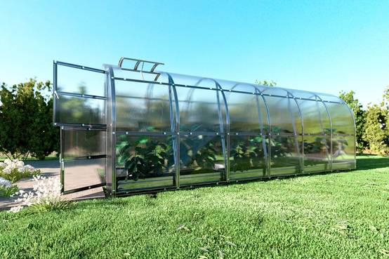 Serre KLASIKA SLIM 2 x 6 m (12 m²) , 6 mm avec revêtement en polycarbonate - Image 2