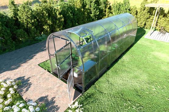 Serre KLASIKA SLIM 2 x 6 m (12 m²) , 6 mm avec revêtement en polycarbonate - Image 1