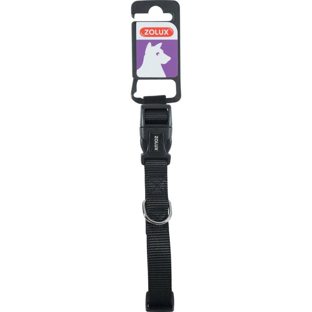 Zolux - Collier nylon 25 - 35  cm x 10 mm noir pour chien.