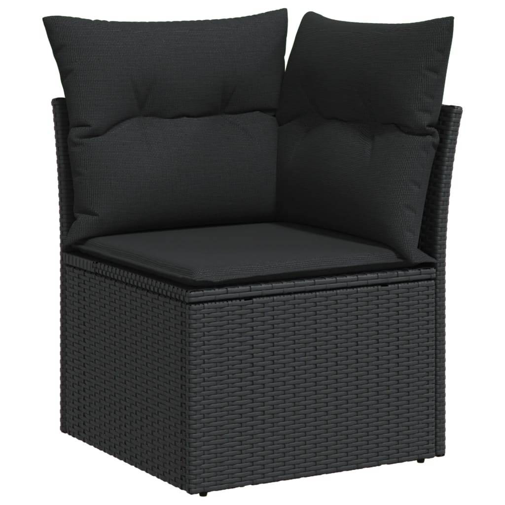 Vidaxl - Salon de jardin 8 pcs avec coussins noir résine tressée vidaXL 3274675 - Image 9