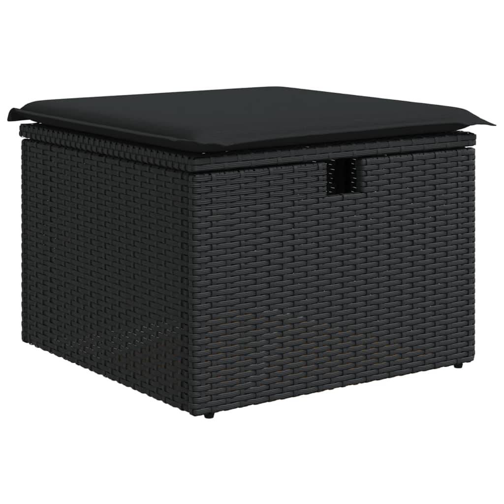 Vidaxl - Salon de jardin 8 pcs avec coussins noir résine tressée vidaXL 3274675 - Image 7