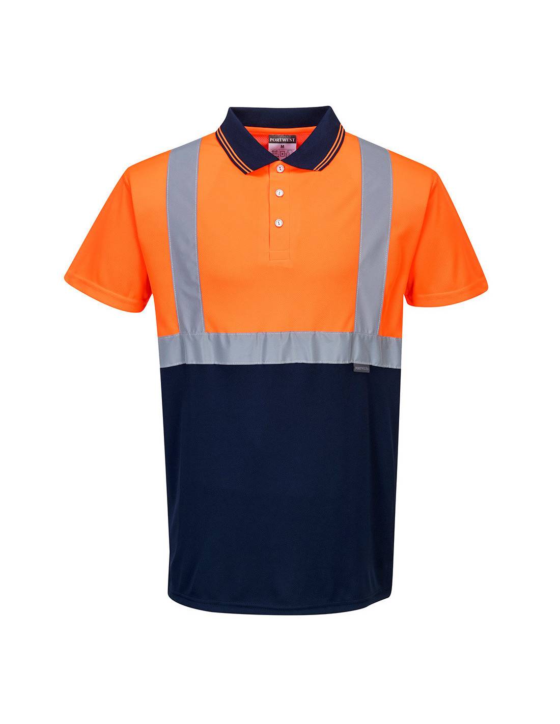 Polo Bicolore Couleur : Orange/marine Taille L - Portwest
