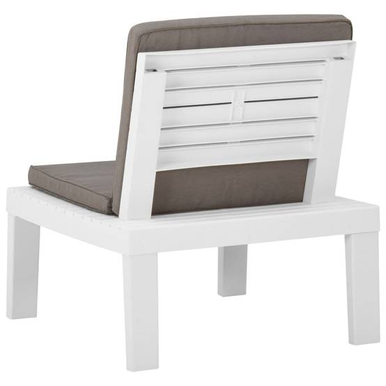 Salon de jardin 5 places en Plastique avec Coussins pour Extérieur Blanc – ComfortXL Outdoor Living - Image 5