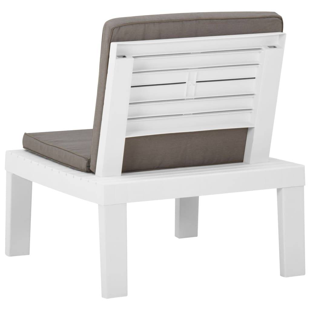 Salon de jardin 5 places en Plastique avec Coussins pour Extérieur Blanc – ComfortXL Outdoor Living - Image 5