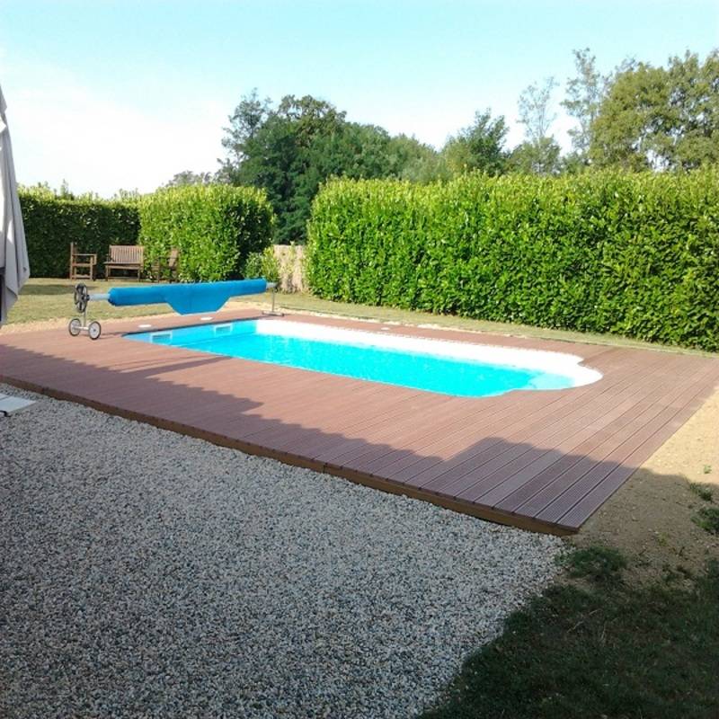 Lame terrasse bois composite plein Maxima L 360 cm - Coloris - Brun rouge, Epaisseur - 22mm, Largeur - 14 cm, Longueur - 360 cm - Image 5