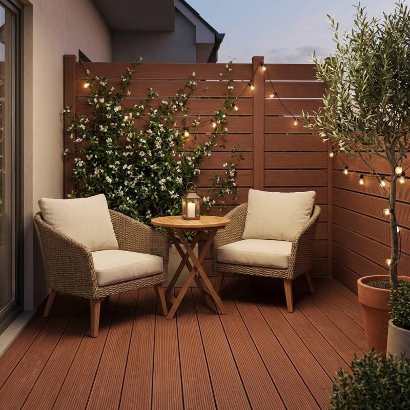 Lame terrasse bois composite plein Maxima L 360 cm - Coloris - Brun rouge, Epaisseur - 22mm, Largeur - 14 cm, Longueur - 360 cm - Image 3