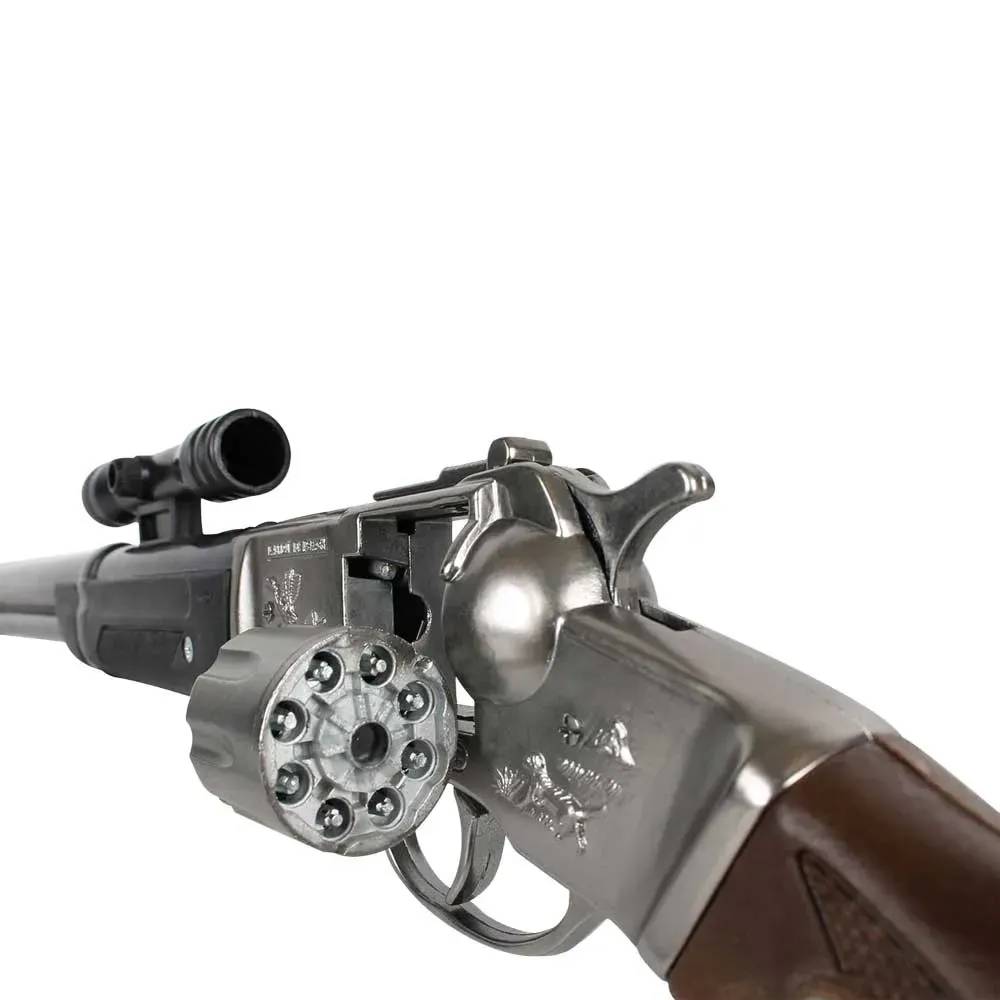 Fusil Rifle cowboy 8 coups métal crosse bois enfant 60cm - Image 4