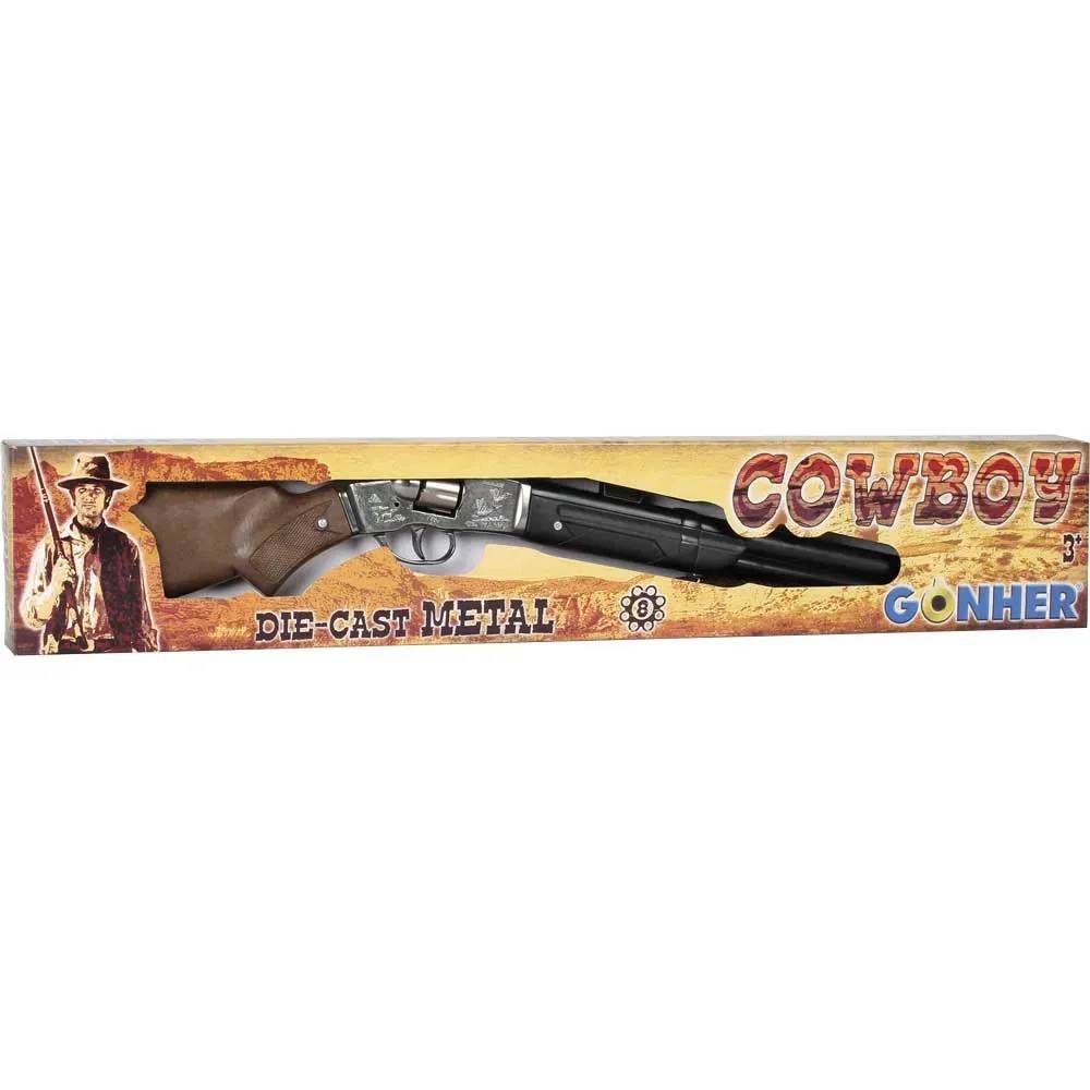 Fusil Rifle cowboy 8 coups métal crosse bois enfant 60cm - Image 3