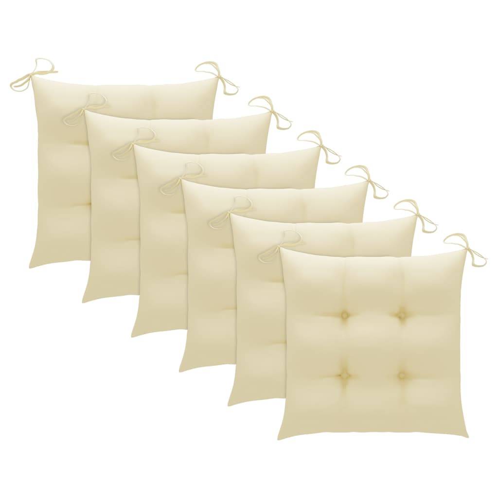 PANGIVO - Lot de 6 chaises de jardin teck blanc cassé 60 x 57.5 x 90 cm - PANGIVO - Image 7