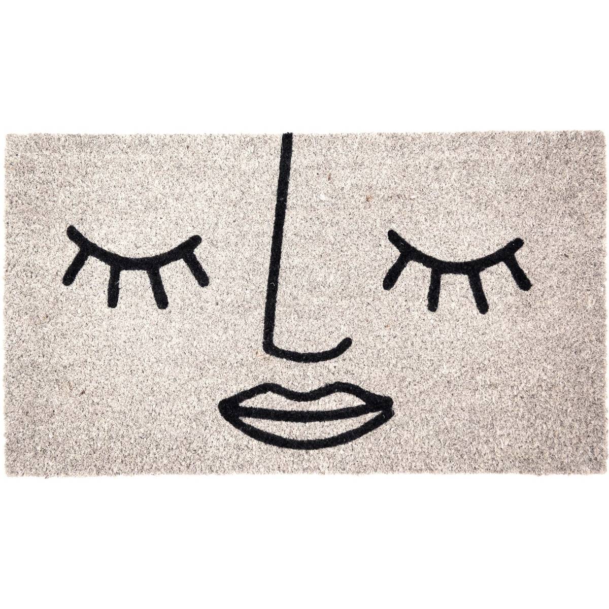 Fisura - Paillasson déco en fibres de coco 70 x 40 cm Visage - Image 1