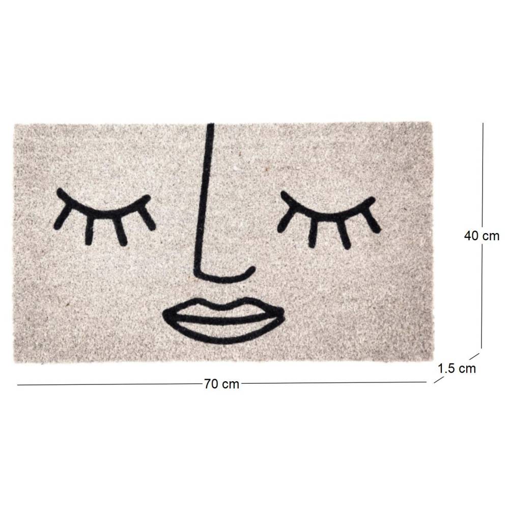 Fisura - Paillasson déco en fibres de coco 70 x 40 cm Visage - Image 2