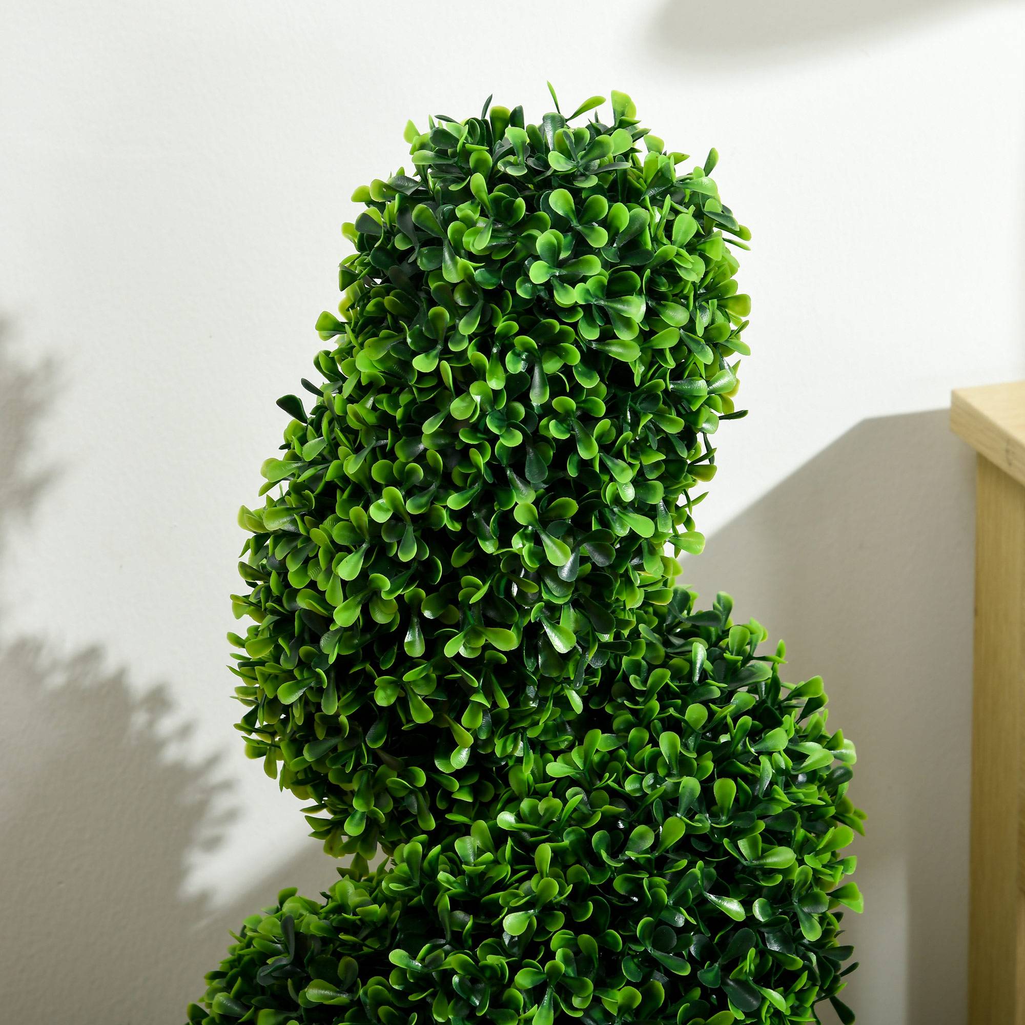 Sans Marque - Buis en spirale, lot 2 plantes artificielles, avec pot, 90 cm, vert - Image 10