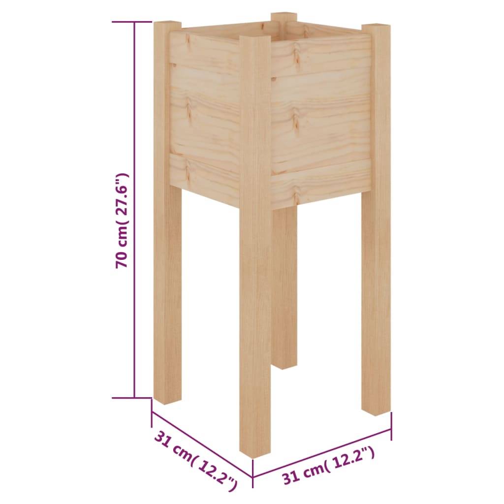 Maison Chic - Jardinière d'extérieur - Pot De Fleurs 31x31x70 cm bois de pin massif - Image 7