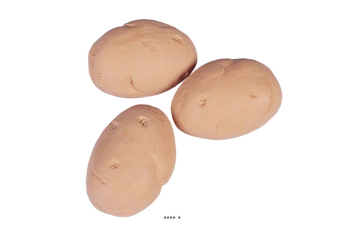 Artificielles - Pomme de terre artificielle Grande X 3 Plastique soufflé L 105x75 mm - Image 1