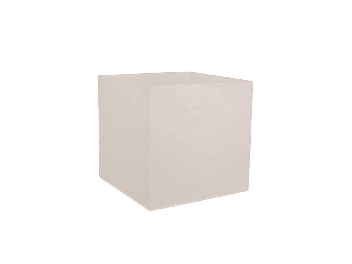 Eda - Jardinière carrée Volcania effet pierre 39,5 x 39,5 x 43,5 cm - 31 L - Beige calcaire - Eda - Image 1